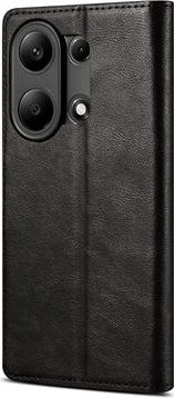 Lenuo Leather flipové puzdro na Xiaomi Redmi Note 13 Pro, čierna