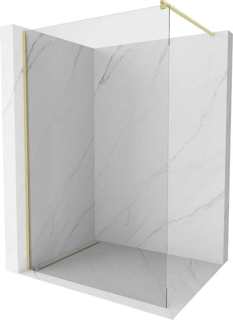 MEXEN/S - KiotoSprchová zástena WALK-IN 100 x 200, transparent 8 mm, zlatá kartáčovaná 800-100-101-55-00
