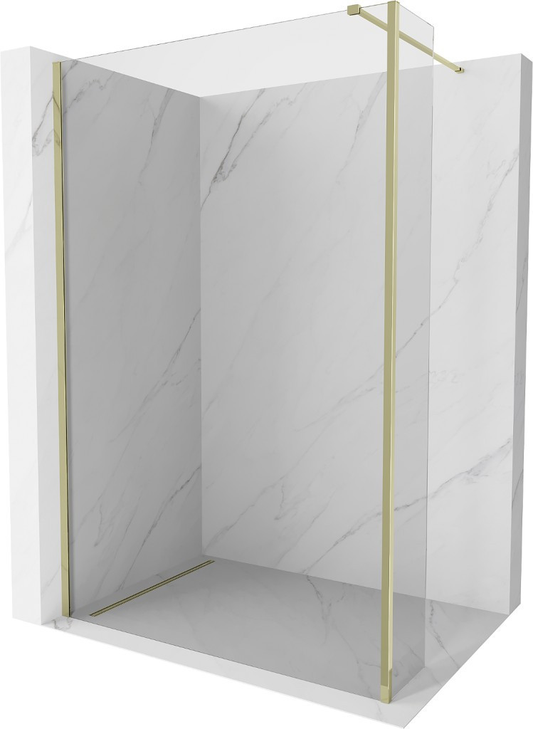 MEXEN/S - Kyoto Sprchová zástena WALK-IN 90 x 30 cm, transparent, zlatá 800-090-212-50-00-030