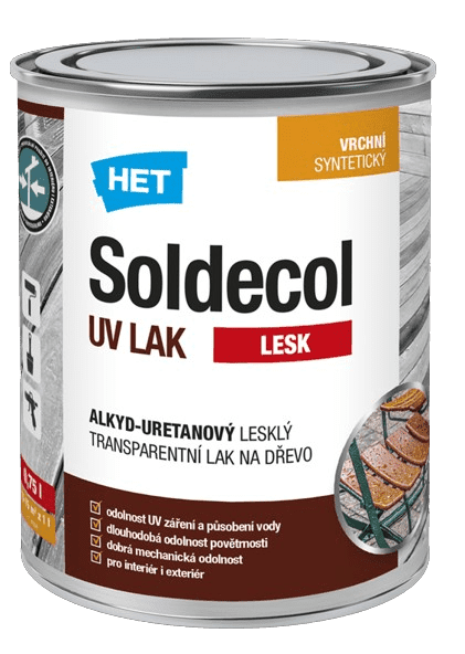 SOLDECOL UV LAK - Alkyduretánový lak na drevo transparentná lesklá 0,75 L