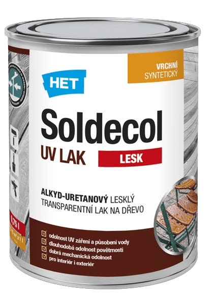 SOLDECOL UV LAK - Alkyduretánový lak na drevo transparentná matná 0,75 L