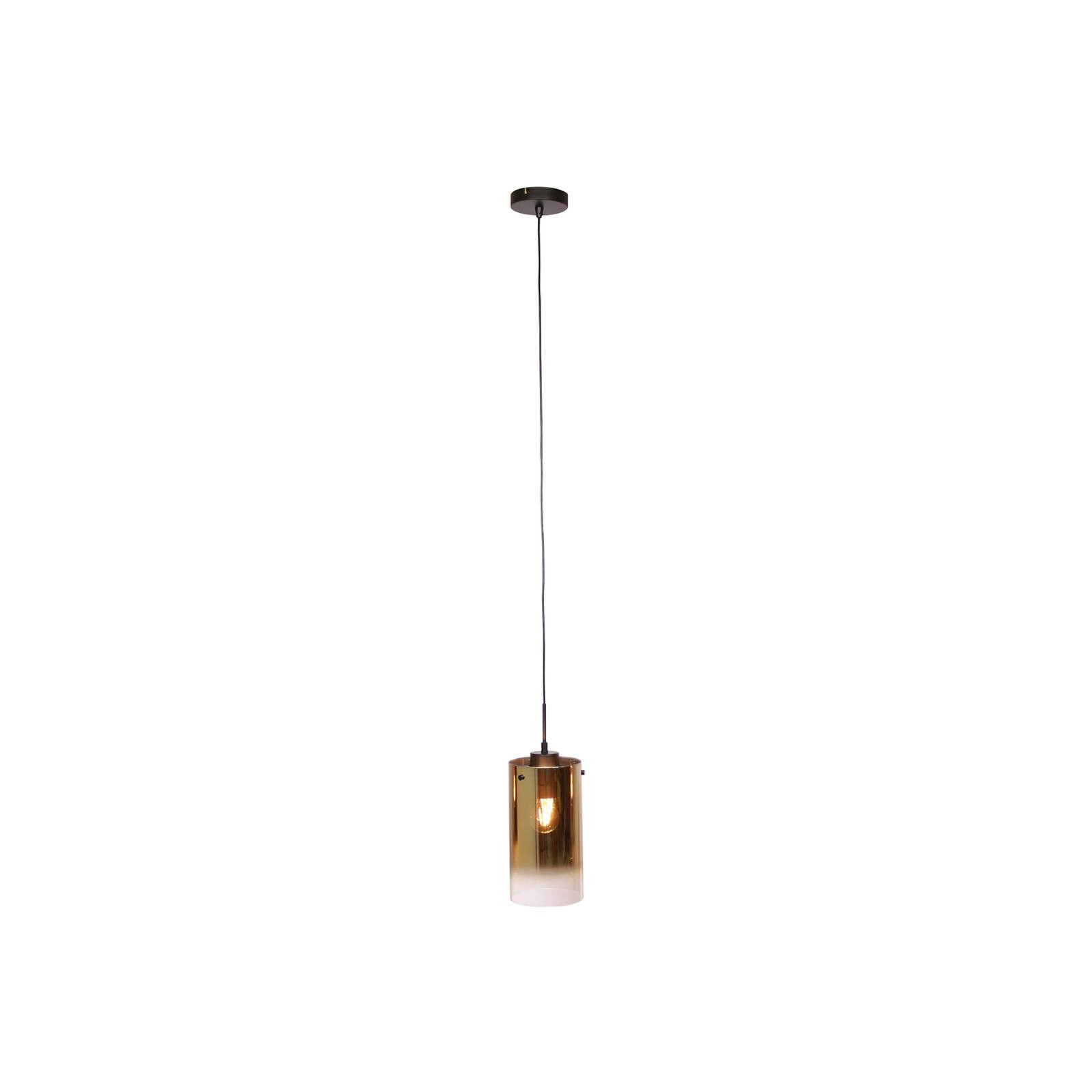 Závesná lampa Ventotto, čierna/zlatá, Ø 15 cm, sklo
