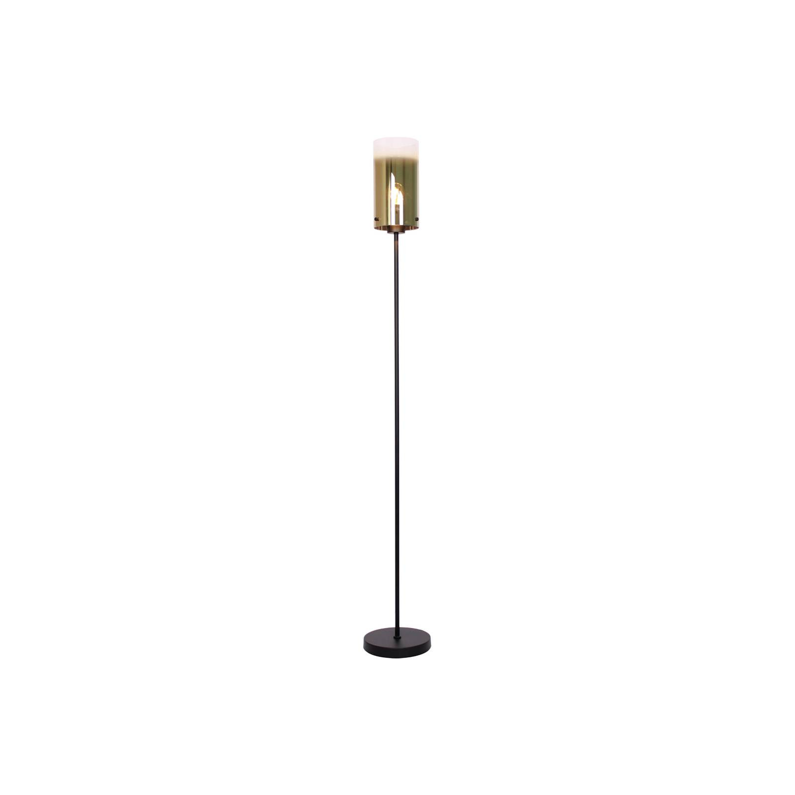 Stojacia lampa Ventotto, čierna/zlatá, výška 165 cm, kov/sklo