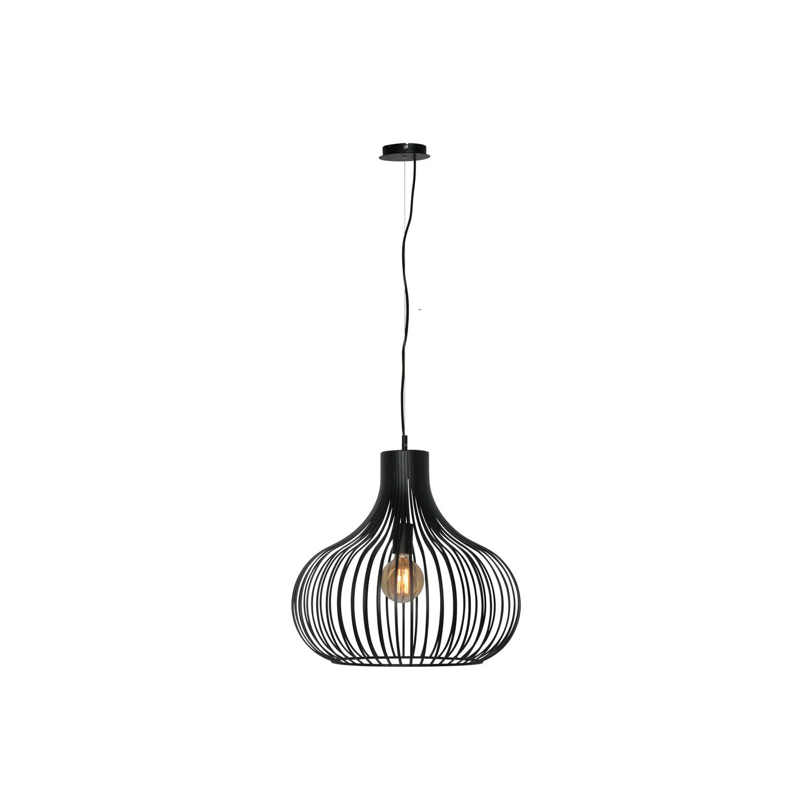 Závesná lampa Aglio, Ø 48 cm, čierna, kov