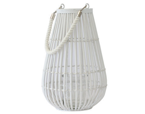 Prútený lampáš Bella 30 cm, biela%