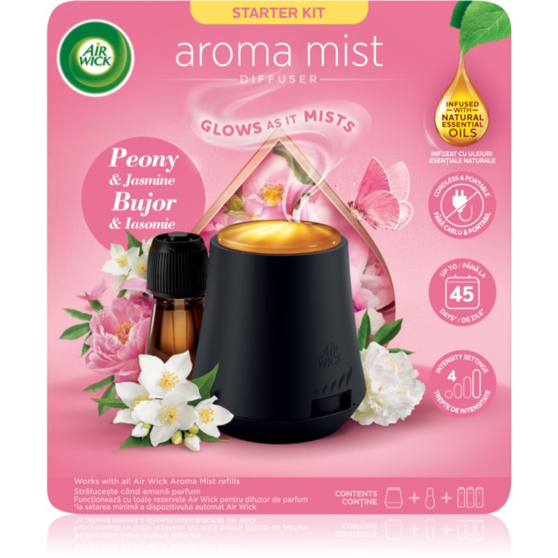 Air Wick Aroma Mist Peony & Jasmine aróma difuzér s náplňou + batérie 1 ks
