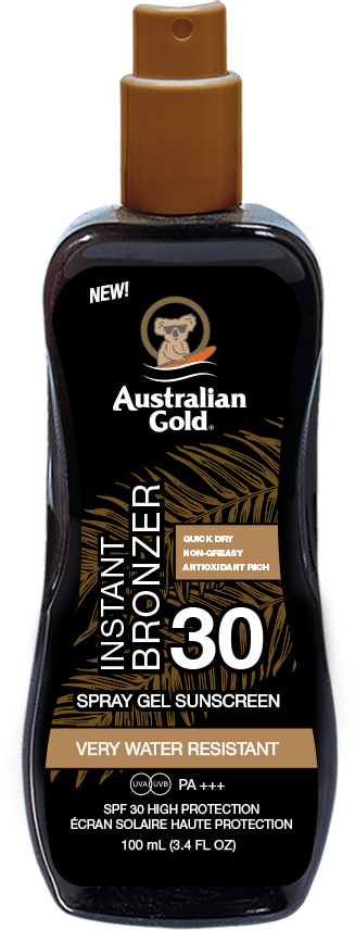Australian Gold SPF 30 Spray Gel + Bronzer 100 ml