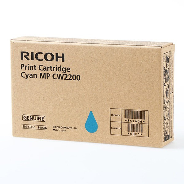 Ricoh originál ink 841636, 841640, cyan, Ricoh MPC W2200SP, MP CW2201, azurová