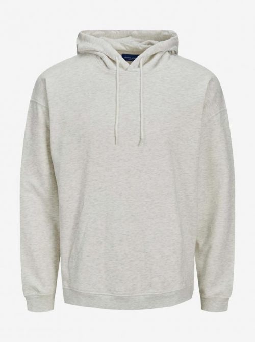 Mikiny s kapucou pre mužov Jack & Jones - svetlosivá