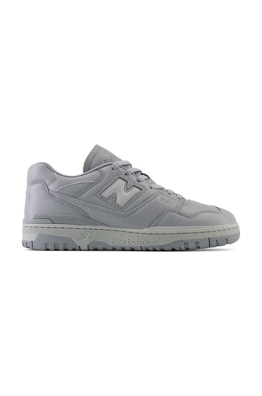 Kožené tenisky New Balance BB550MCB šedá farba, BB550MCB