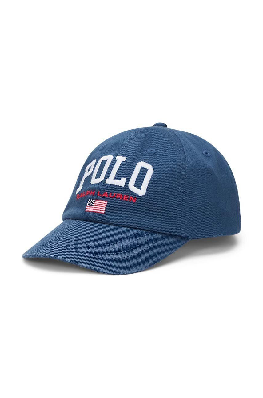 Detská bavlnená šiltovka Polo Ralph Lauren tmavomodrá farba, s nášivkou, 322940810001
