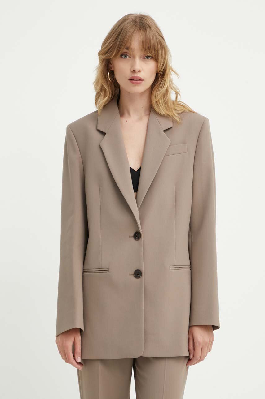 Sako By Malene Birger OPHIE hnedá farba, jednoradové, jednofarebné, Q72526001