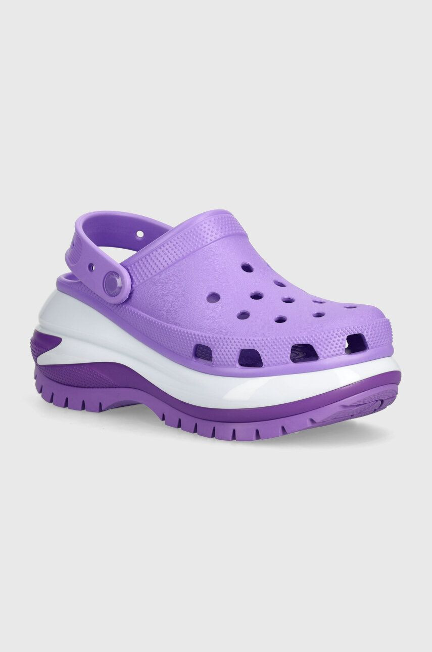 Šľapky Crocs Mega Crush Clog dámske, fialová farba, na platforme, 207988