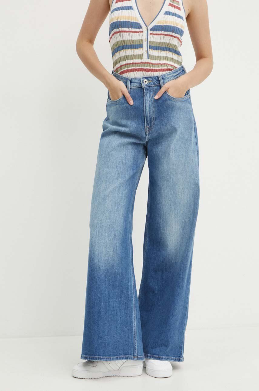 Rifle Pepe Jeans WIDE LEG JEANS UHW dámske, PL204740HV6