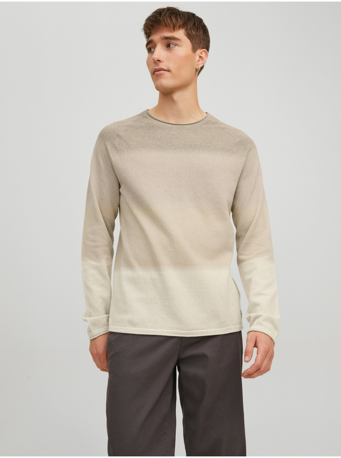 Béžový pánsky sveter Jack & Jones Hill
