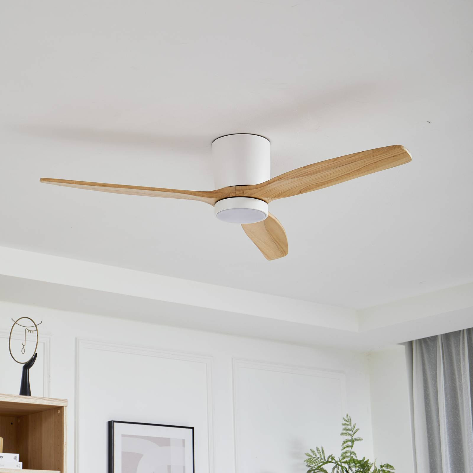 Stropný ventilátor Lucande LED Faipari, DC, tichý, Ø 132 cm