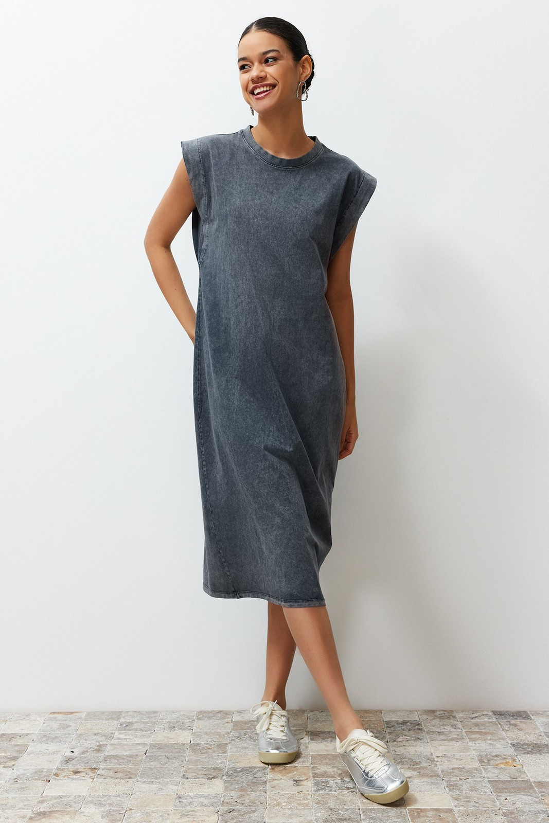 Trendyol Anthracite Straight Knitted