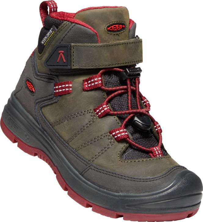 Keen REDWOOD MID WP K steel grey / red dahlia Veľkosť: 25/26