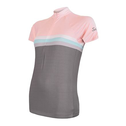 SENSOR CYKLO SUMMER STRIPE dámsky dres kr.rukáv sivá / ružová Veľkosť: XXL