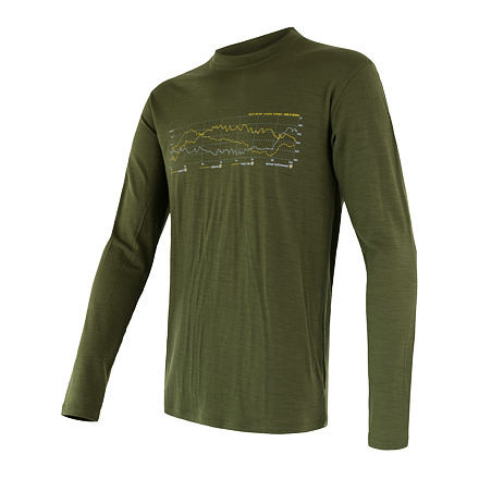 SENSOR MERINO ACTIVE PT TRACK pánske tričko dl.rukáv safari Veľkosť: S