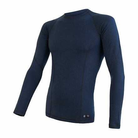 SENSOR MERINO DF pánske tričko dl. rukáv deep blue Veľkosť: S