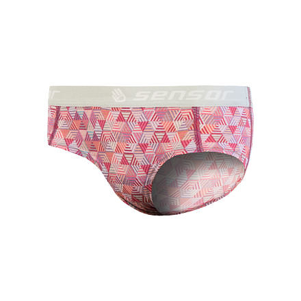 SENSOR MERINO IMPRESS dámske nohavičky lilla / pattern Veľkosť: L