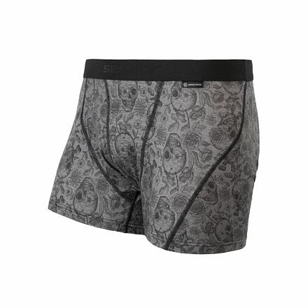 SENSOR MERINO IMPRESS pánske trenírky čierna / skulls Veľkosť: S