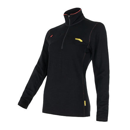 Sensor MERINO UPPER dámska mikina krátky zips čierna Veľkosť: S