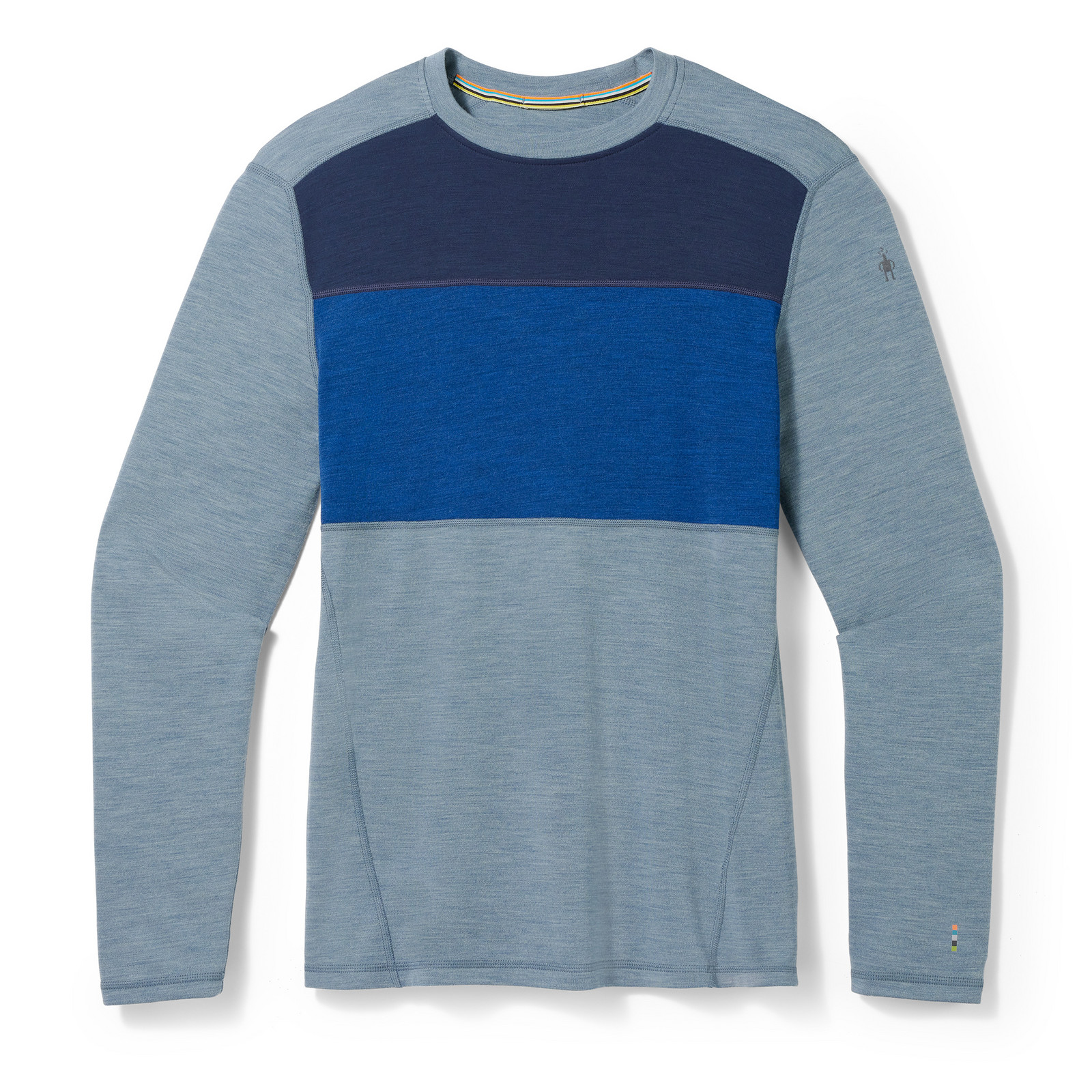 Smartwool CLASSIC THERMAL MERINO BL COLORBLOCK CREW B pewter blue heather Veľkosť: L