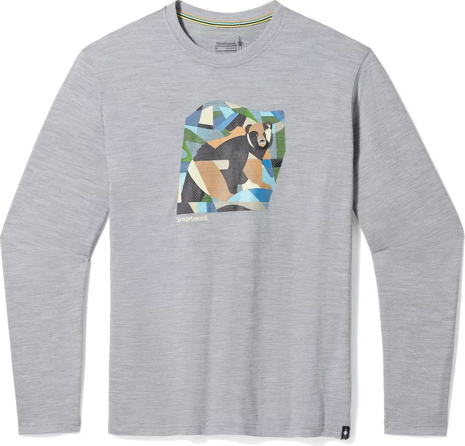 Smartwool BACKCOUNTRY BEAR GRAPHIC LONG SLEEVE TEE light gray heather Veľkosť: L