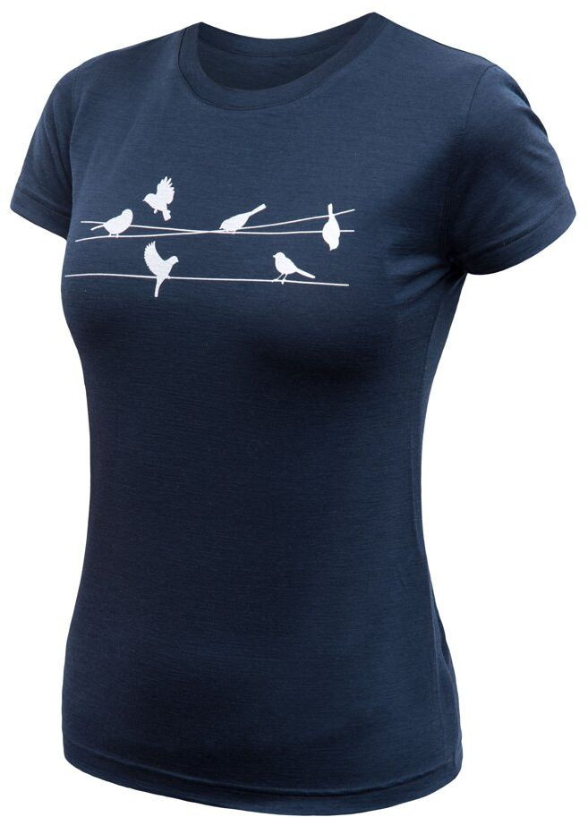 SENSOR MERINO ACTIVE SONGBIRDS dámske tričko kr.rukáv deep blue Veľkosť: S
