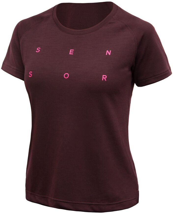 SENSOR MERINO BLEND TYPO dámske tričko kr.rukáv port red Veľkosť: S
