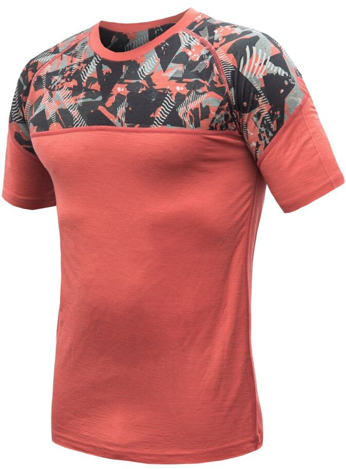 SENSOR MERINO IMPRESS pánske tričko kr.rukáv terracotta/rush Veľkosť: S