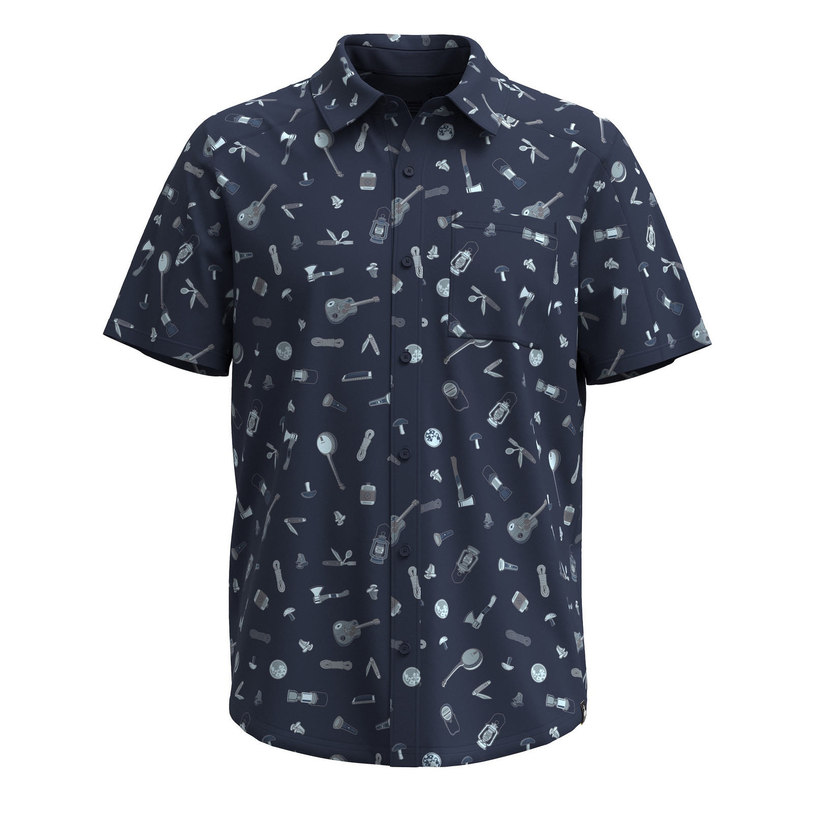 Smartwool M EVERYDAY SHORT SLEEVE BUTTON DOWN deep navy gone camping Veľkosť: L