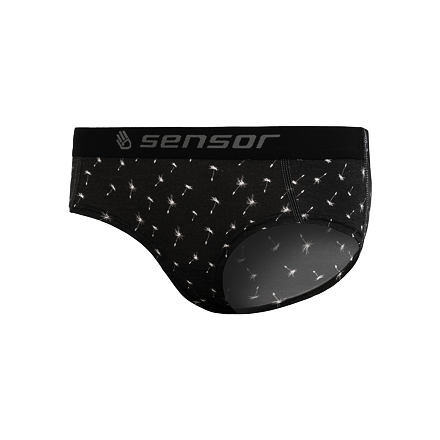 SENSOR MERINO IMPRESS dámske nohavičky čierna / pattern Veľkosť: S