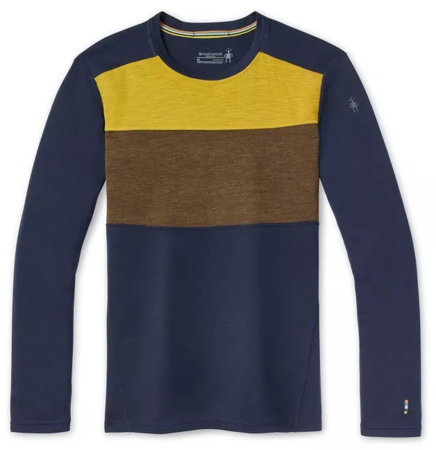 Smartwool M MERINO 250 BL colorblock CREW BOXED deep navy-military olive heather Veľkosť: M