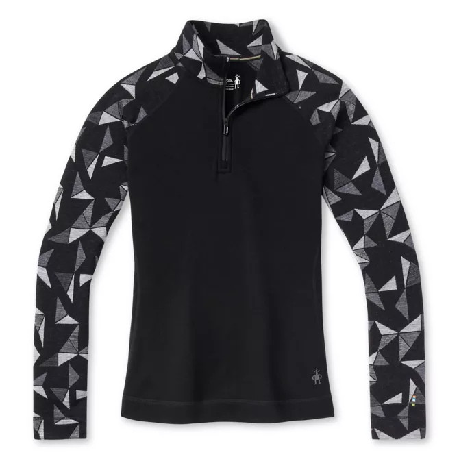 Smartwool W MERINO 250 BL PATTERN 1/4 ZIP BOXED black pinwheel Veľkosť: XS