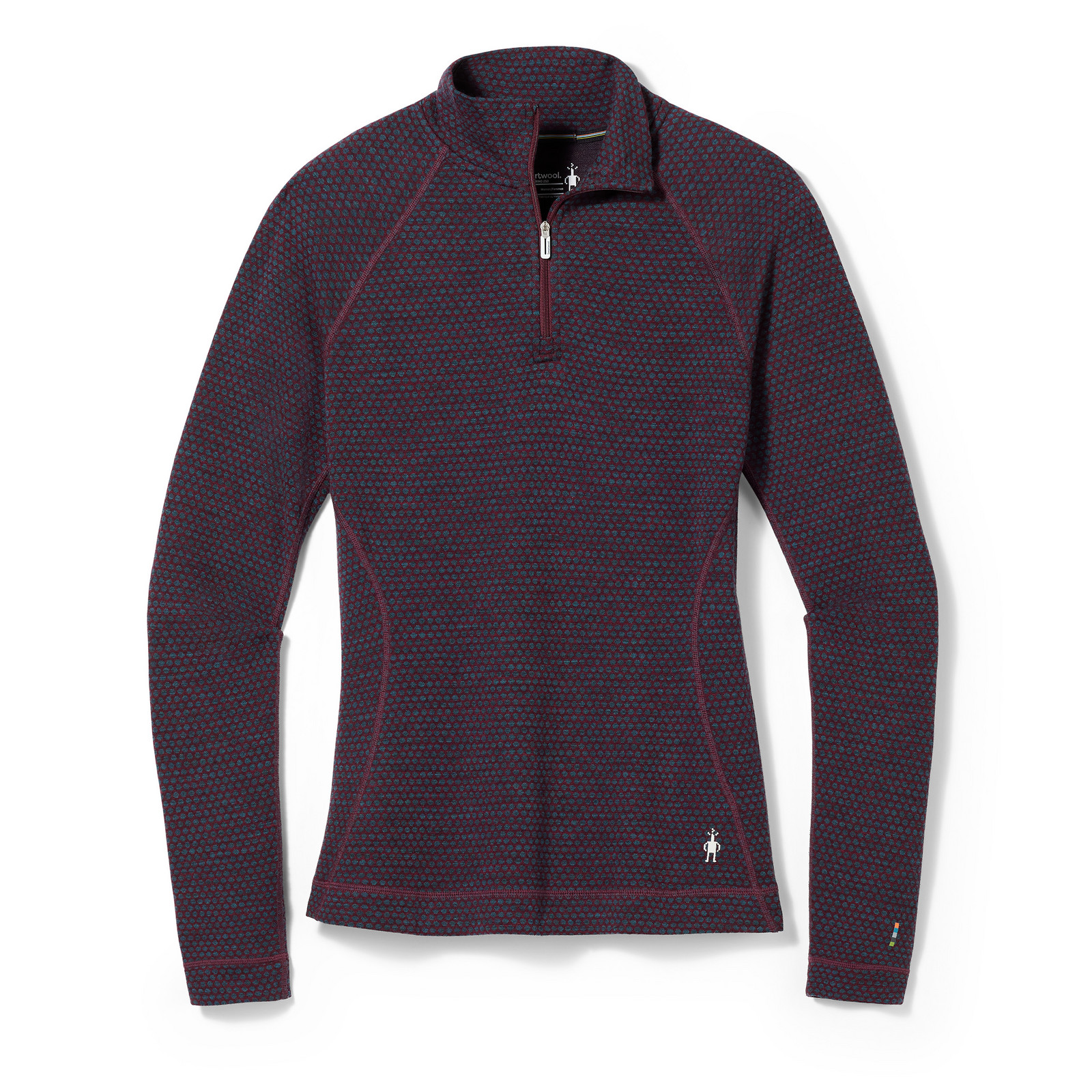 Smartwool W CLASSIC THERMAL MERINO BL PATTERN 1/4 ZB black cherry dot Veľkosť: S