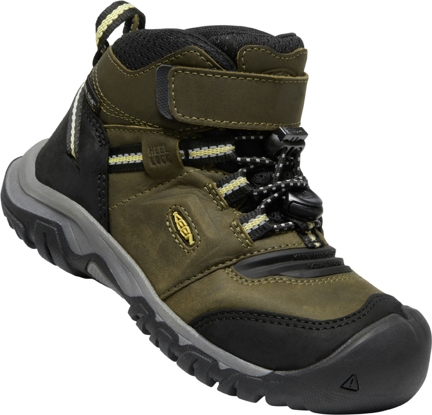 Keen RIDGE FLEX MID WP CHILDREN dark olive/dusky citrón Veľkosť: 27/28