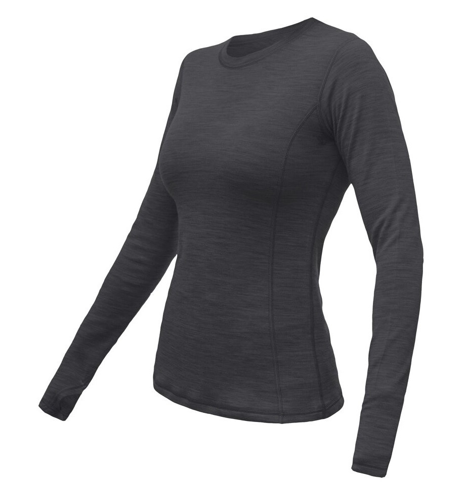SENSOR MERINO BOLD dámske tričko dl.rukáv anthracite gray Veľkosť: S