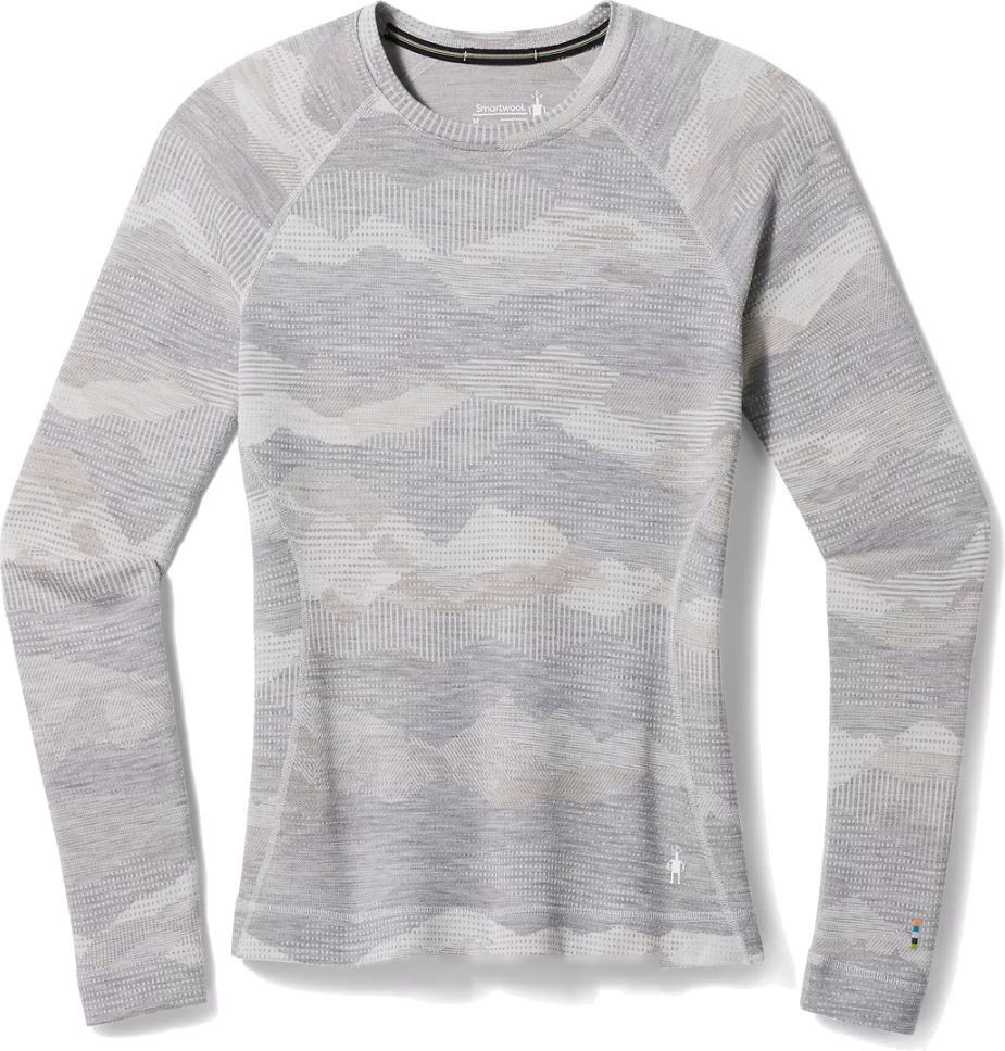 Smartwool W CLASSIC THERMAL MERINO BL CREW BOXED light gray mountain scape Veľkosť: L