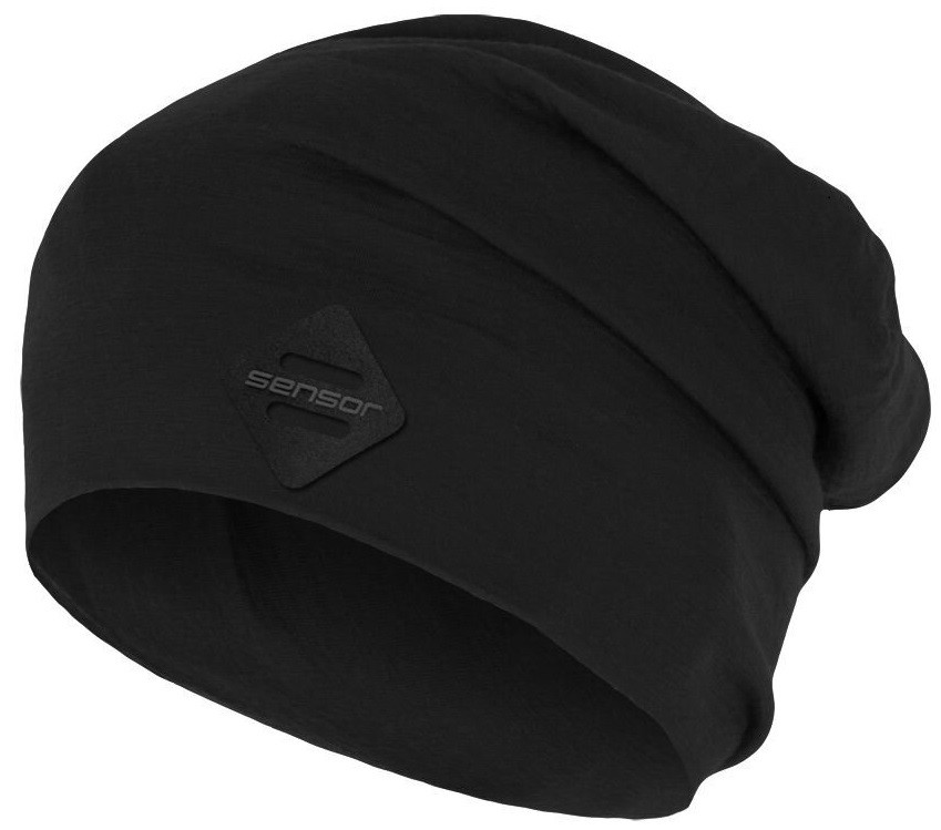 SENSOR čiapka MERINO ACTIVE LOGO čierna Veľkosť: M