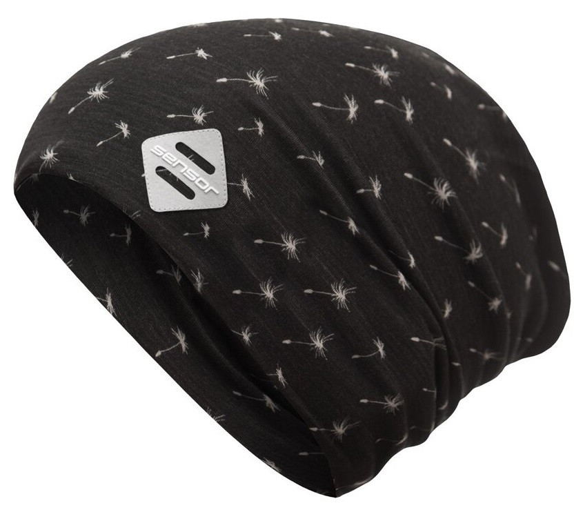 SENSOR čiapka MERINO IMPRESS LOGO čierna/pattern Veľkosť: M