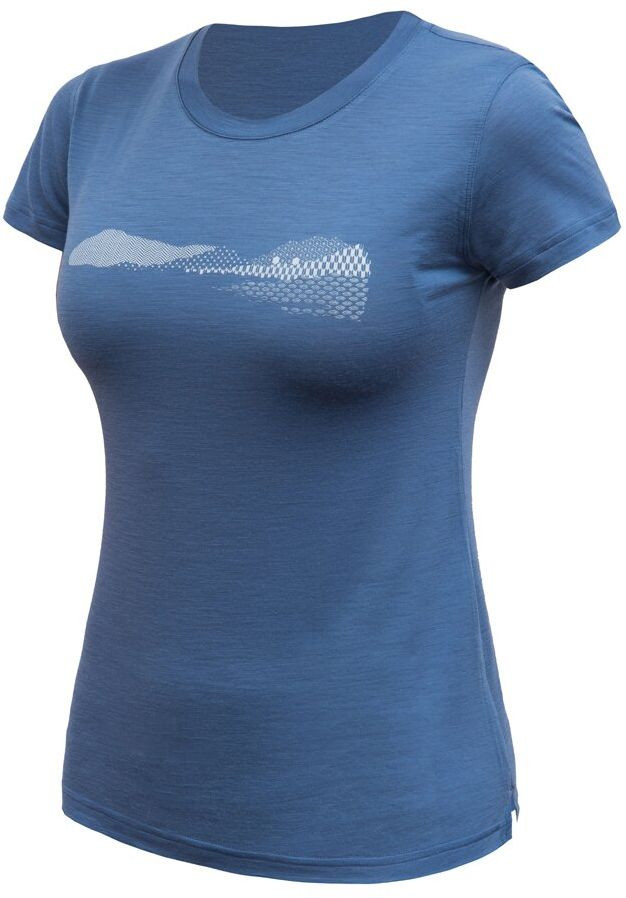 SENSOR MERINO AIR HILLS dámske tričko kr.rukáv riviéra blue Veľkosť: S