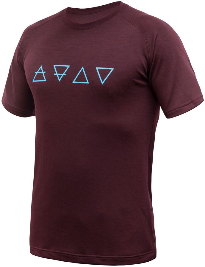 SENSOR MERINO BLEND ELEMENTS pánske tričko kr.rukáv port red Veľkosť: S