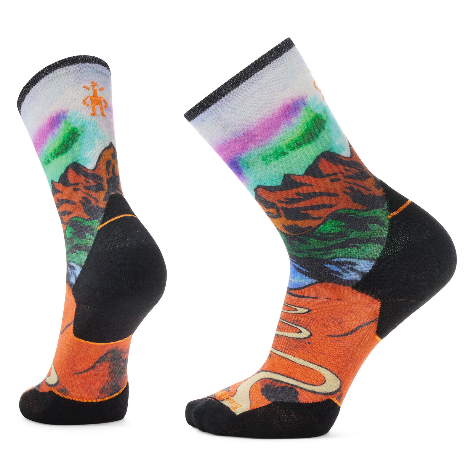 Smartwool TRAIL RUN TC SINGLETRACK PRINT CREW orange rust Veľkosť: L