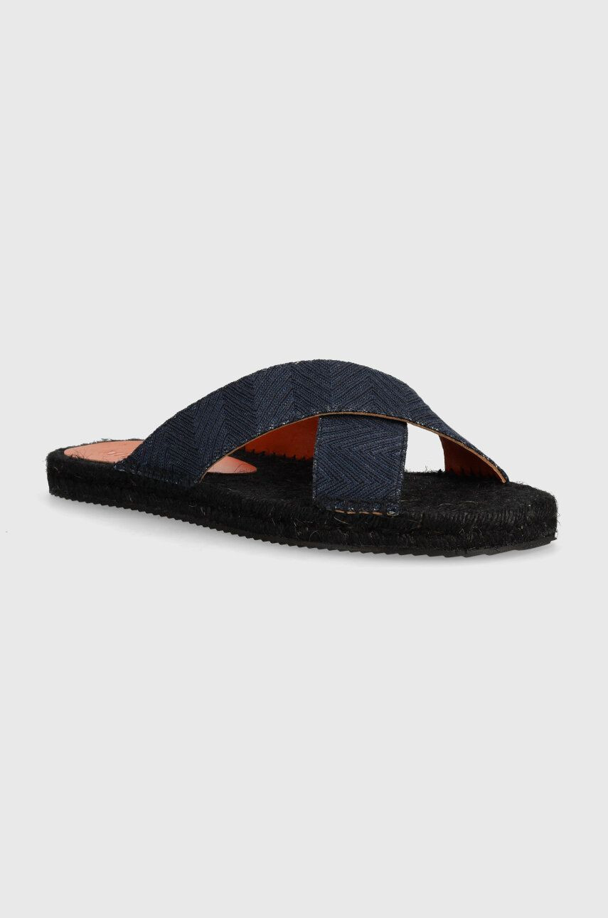 Šľapky Missoni Naxos pánske, tmavomodrá farba, M27_002