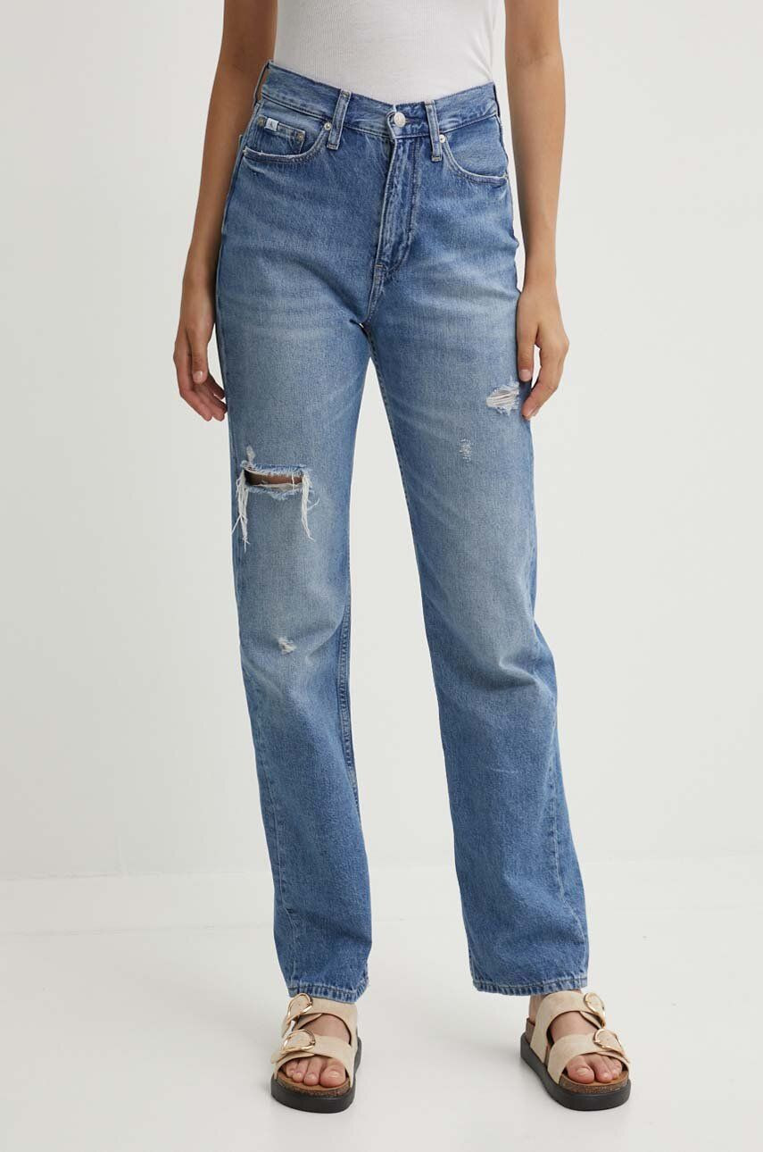 Rifle Calvin Klein Jeans dámske, vysoký pás, J20J223888