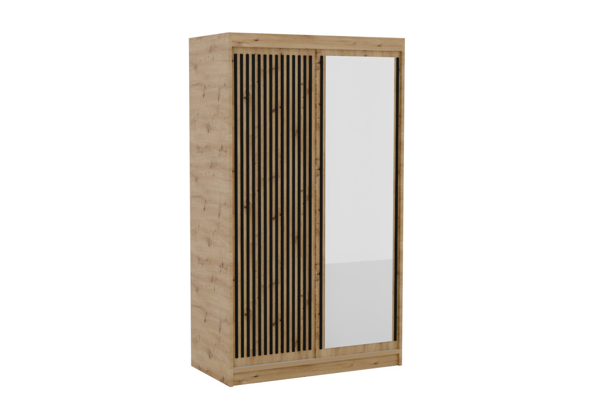 Expedo Šatníková skriňa DELMA, 120x205x60, dub artisan/čierna