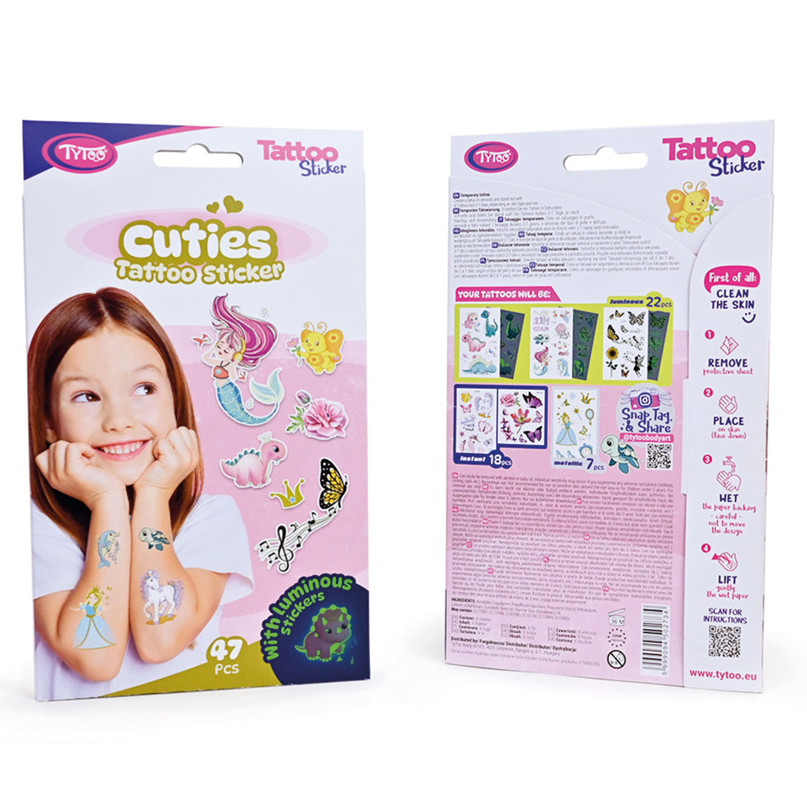 Sada tetovacích nálepok Cuties - 47 ks / balenie